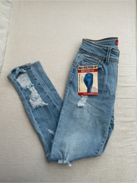 Wax Jean Denim - Wax Jean High-Rise Distressed Light Blue Women’s Jeans
